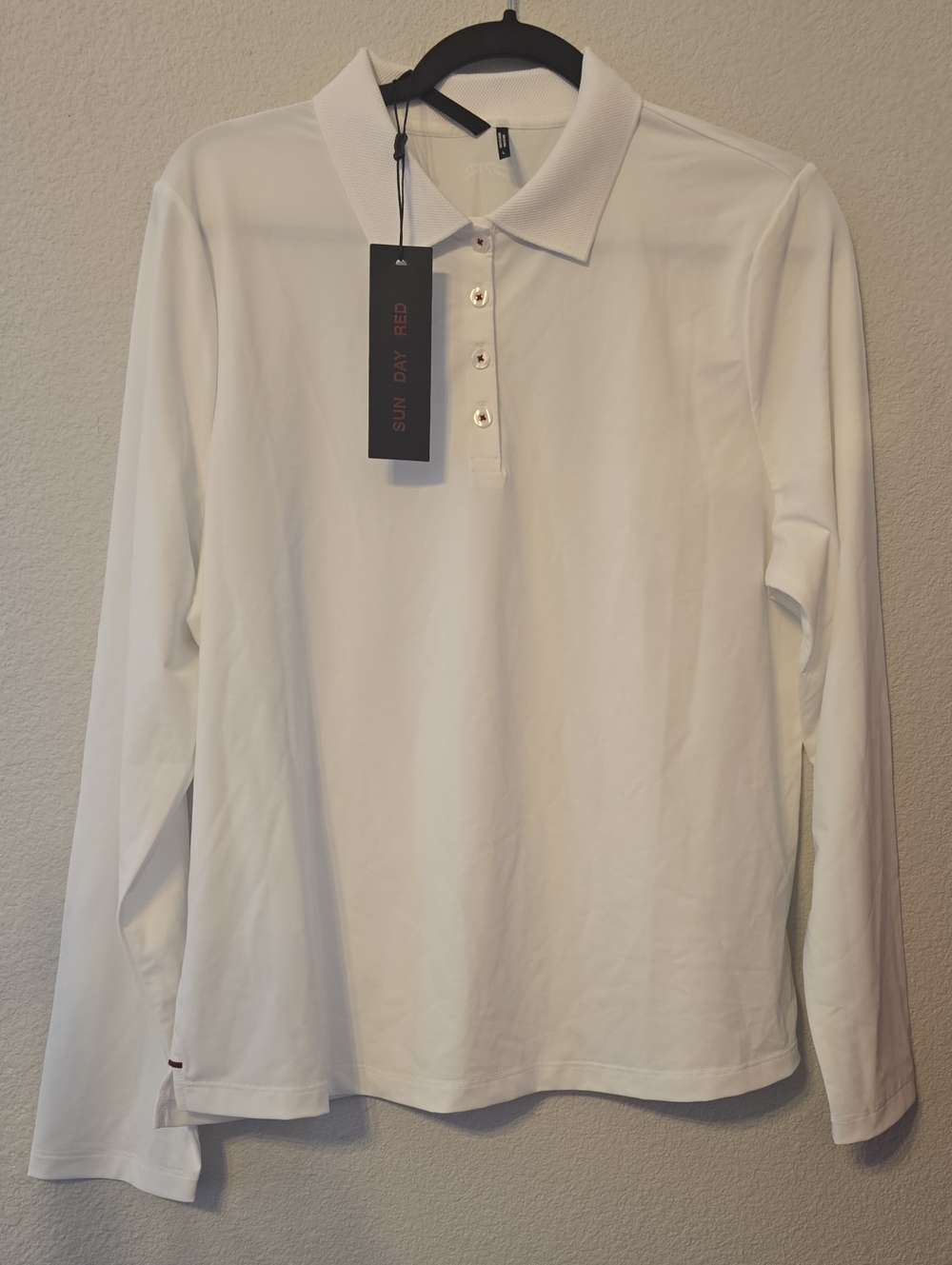 Sun Day Red Women’s White Long-Sleeve Polo Tee